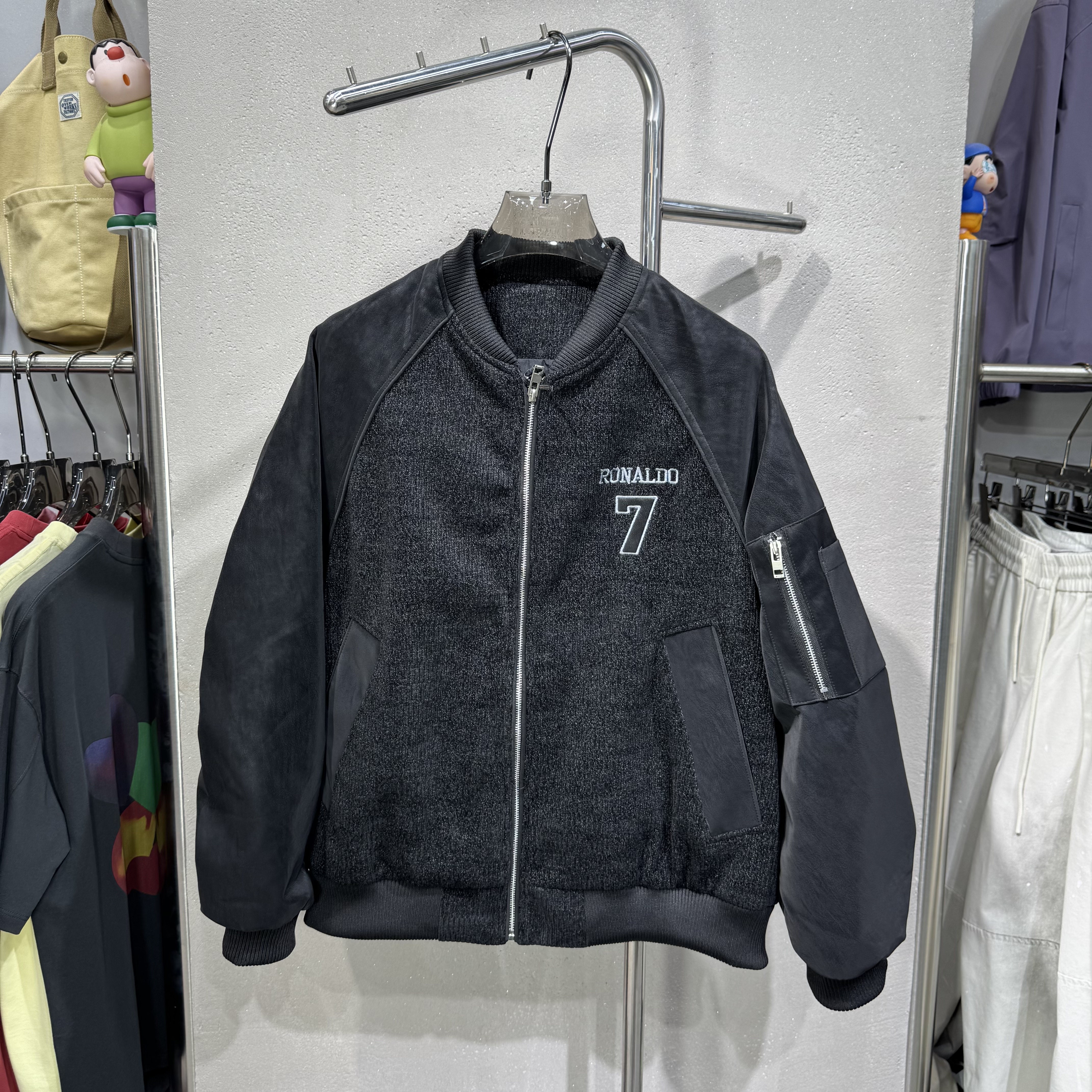 秋季新款美式复古刺绣棒球机车服夹克
