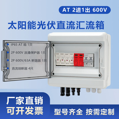 太阳能光伏直流汇流箱回路箱配电箱 AT 600V 2进1出 Combiner Box