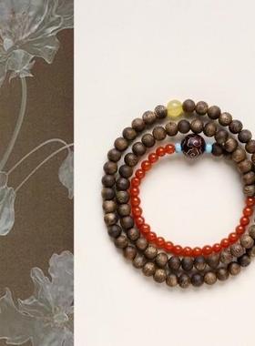 绿棋楠 柒言 5mm 79颗手持四方珠手串木简约盘玩文玩念珠送礼饰品