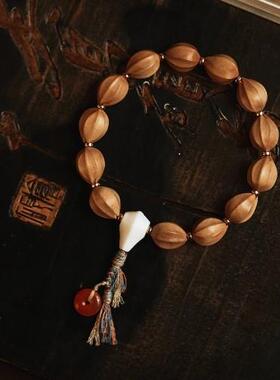 老山檀香晚棠19x15mm13颗 手持 手串木简约盘玩文玩念珠送礼