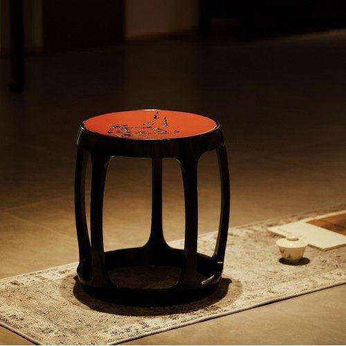 血檀同心鼓凳非遗大漆工艺圆凳子新中式家用换鞋凳榫结构收藏品,住宅家具,梳妆凳,淘宝优惠券,粉丝福利购,淘宝优惠卷