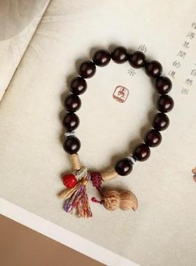 紫檀 原创茗霜10mm 15颗 手串 木简约盘玩文玩念珠送礼饰品