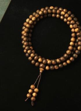 绿棋楠7mm108颗 手链 15.3g 手串 木简约盘玩文玩念珠送礼
