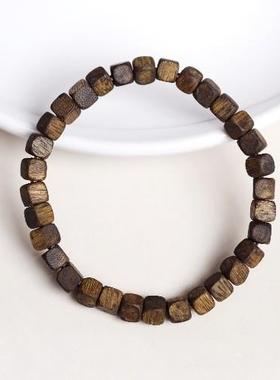 绿棋楠四方珠6x6mm 32颗 手串 木简约盘玩文玩念珠送礼饰品