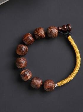 海黄原创予凡 12x13mm 8颗 单圈手串木简约盘玩文玩念珠送礼