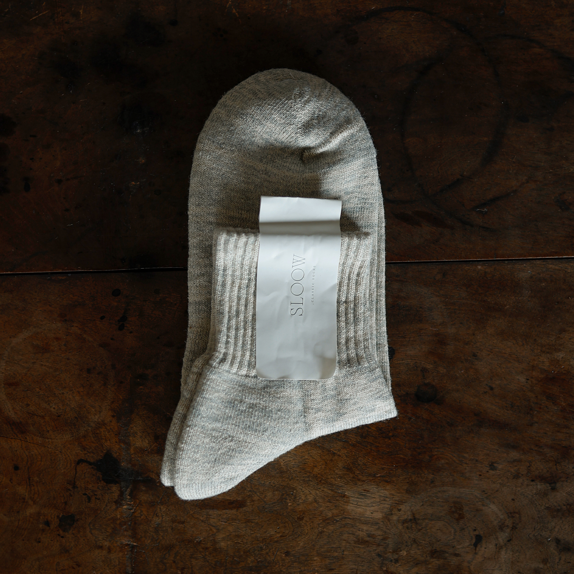 “亚麻/棉”毛巾中筒短袜