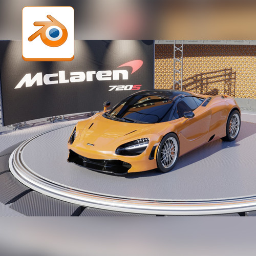 50-Blender时尚酷炫跑车汽车模型场景三维3D设计素材模板
