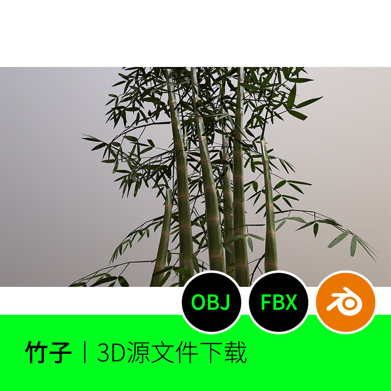 竹子竹叶植物3d模型建模素材blender三维文件下载8