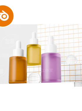 Blender产品渲染磨砂玻璃塑料美妆化妆品模型建模场景渲染3291