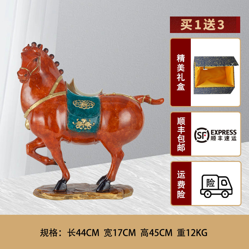 纯黄铜彩铜大唐马工艺品摆件家居饰品马办公室装饰品铜马礼品摆设