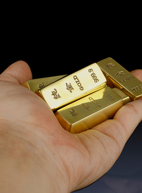 纯黄铜金条工艺品摆件招财金砖装饰品仿真模型镇纸铜创意装饰礼品