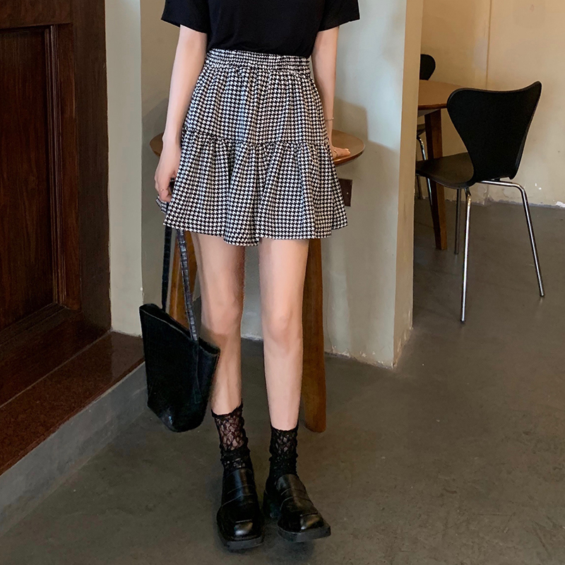 Real price ~ summer thousand bird lattice skirt A-line skirt little man