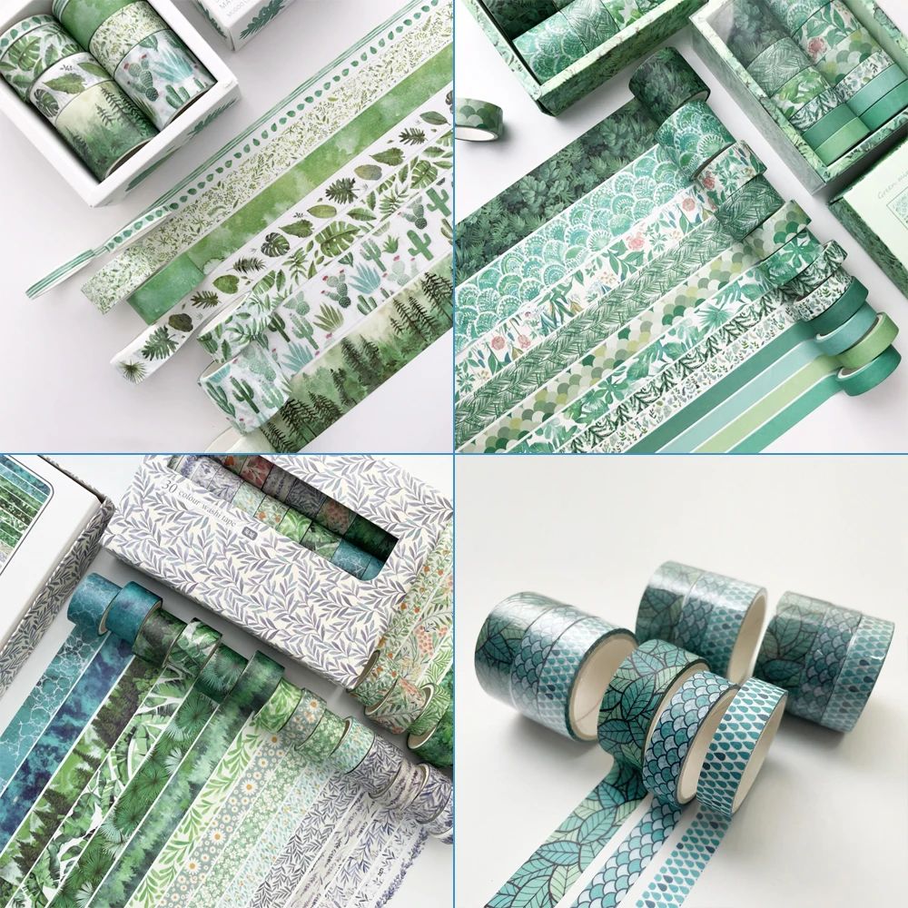 washi tapes green series washi tape set vintage adhesive tap