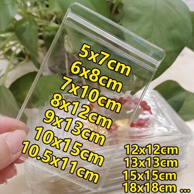 1-400Pcs Wholesale PVC Jewelry Organizer Pouches Clear Zip L