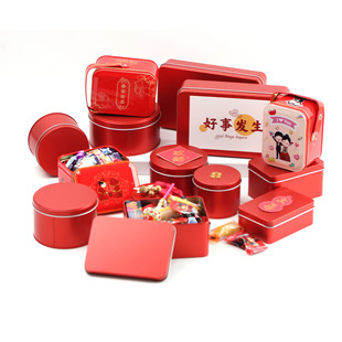 马口铁盒创意喜糖饼干纪念明信片收纳盒红色磨砂铁盒包装 伴手礼盒