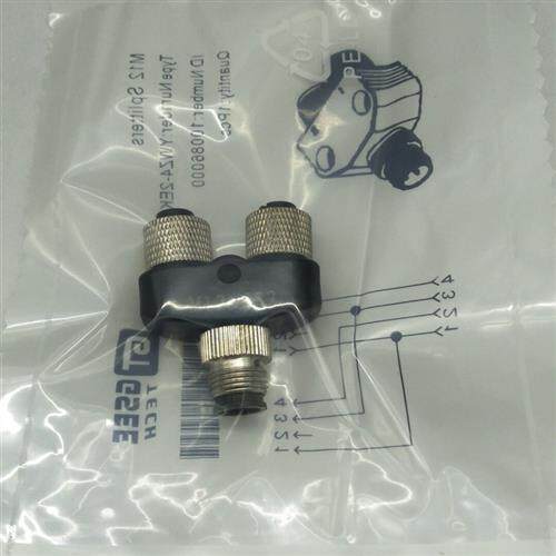 YVZ4-2EK3 YVZ4-2SK3耦合器连接器M12-4针转M8三孔感测器分配器