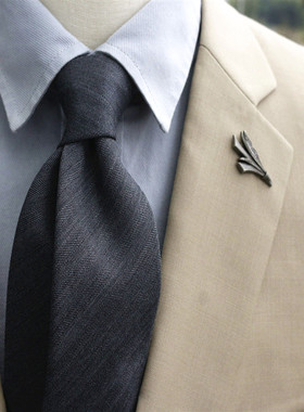 男女复古休闲韩版精细羊毛领带咖色蓝色格纹条纹正装职业面试年会