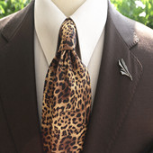 英伦复古领带男女休闲个性 潮流印花8C港风文艺时尚 豹纹色彩艺术感