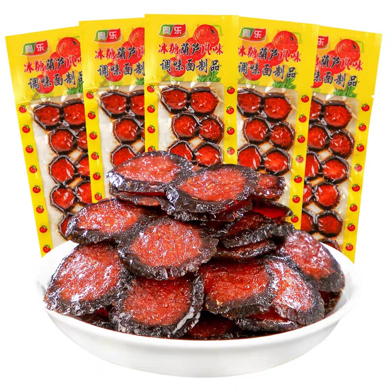 5毛辣条 奥乐冰糖葫芦约22g/袋 80后网红面筋辣片儿时怀旧零食品