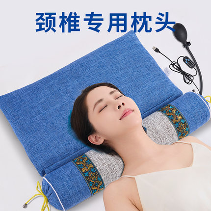 颈椎枕专用睡觉护颈枕艾草助睡眠圆柱决明子硬荞麦皮劲椎枕头