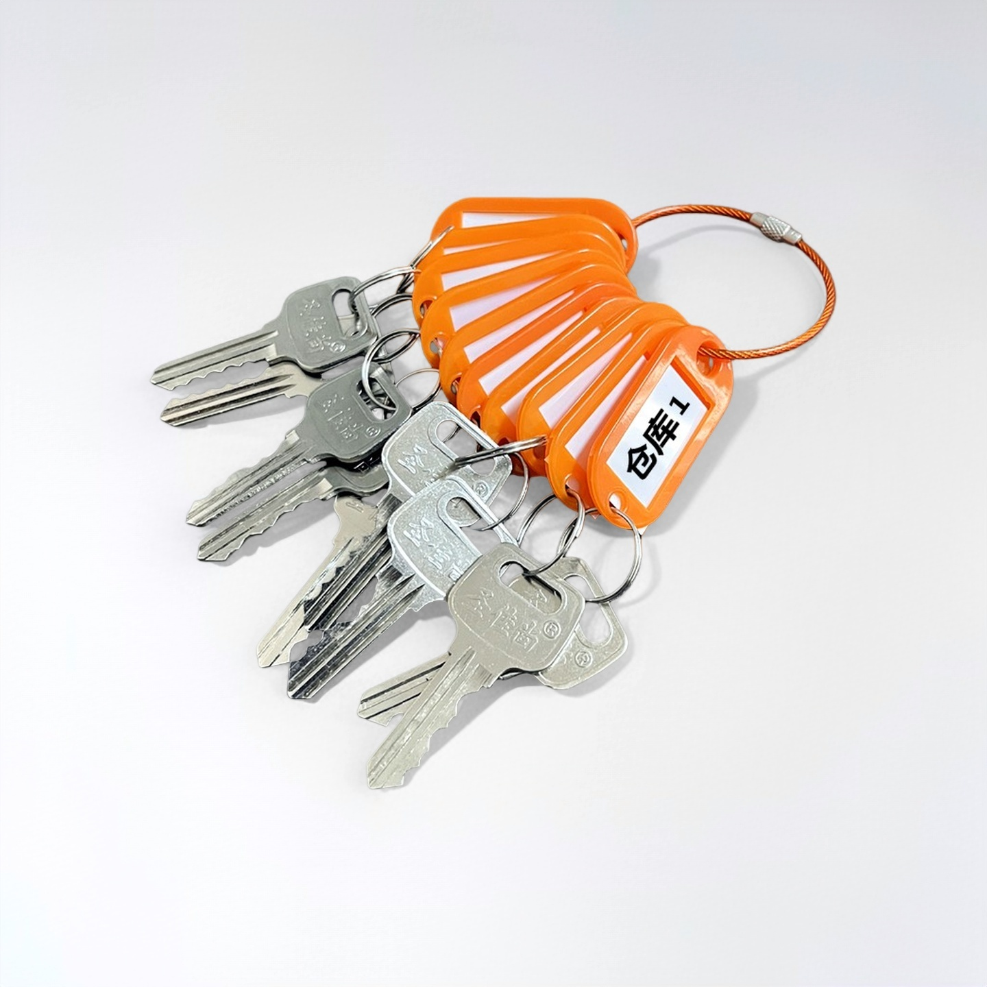 钢丝圈房东房屋钥匙扣标识牌宾馆彩色标记牌标签锁匙物业分类收纳