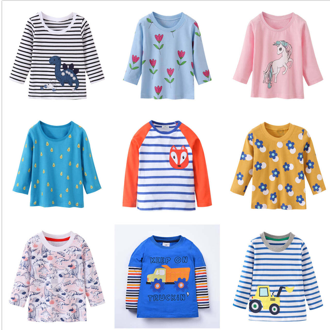 宝宝秋季棉婴儿秋衣儿童春秋男童女童棉长袖T恤韩版春卡通外出服