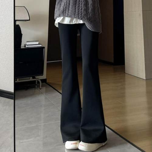 春秋款微喇叭裤马蹄裤小个子