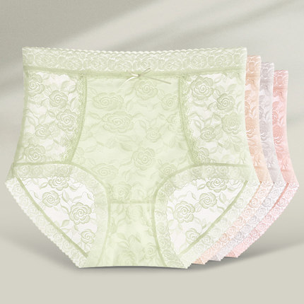 【253】内裤女性感蕾丝无痕7a级抑菌棉档薄款高腰包臀冰丝三角裤