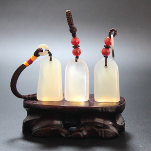 白玉雅子印社钥匙扣印章个性定制吊坠人名章刻字生日圣诞礼物包邮