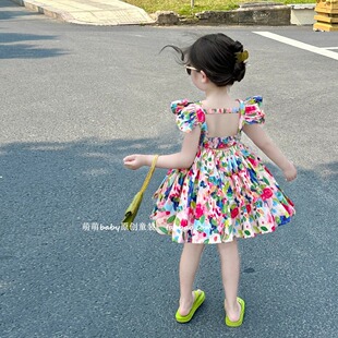 女童连衣裙夏季 儿童小童装 网红洋气夏装 女宝宝纯棉公主裙 2025新款