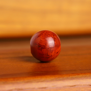 川料南红散珠20.7mm 孔4mm哑光火焰纹满色满肉单珠配珠大孔珠单颗