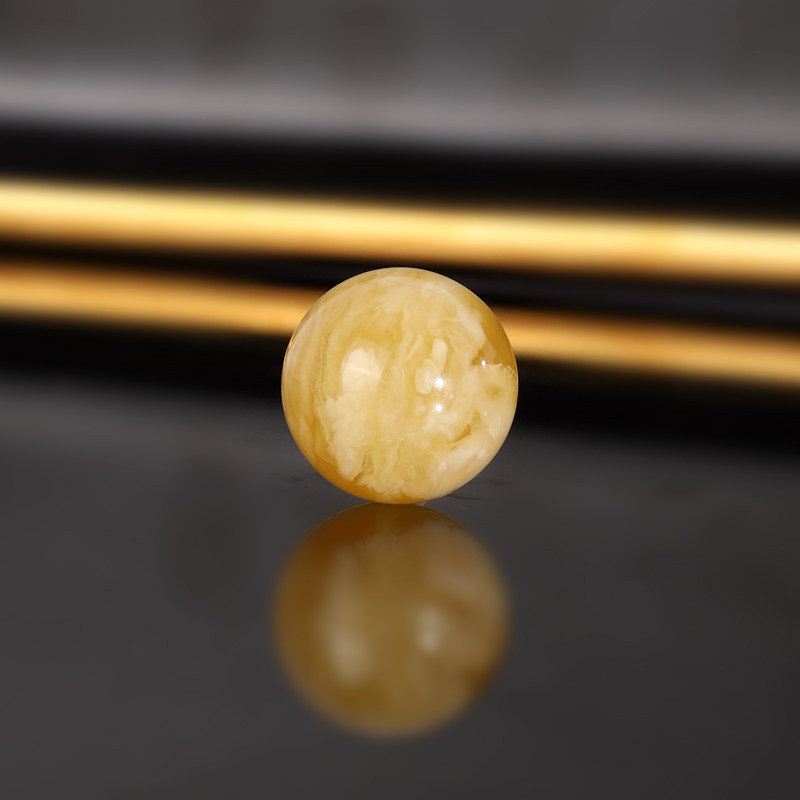 原矿天然俄料蜜蜡散珠 15.8mm WK16-12号 满蜡满密大单珠配珠圆珠