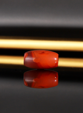 川料南红桶珠 直径7.6x13.5mm 孔道精修 满肉火焰红配珠散珠CT53