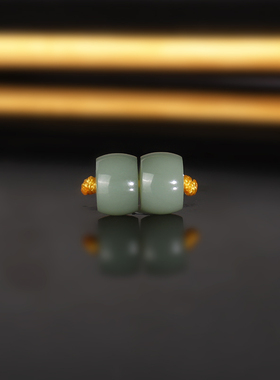 天然俄料碧玉粉青直切散珠7x5mm 1945号 高货羊脂玉配珠 一物一图