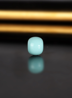 原矿天然绿松石老型珠散珠7.4x6.3mm 1720号 天花板配珠 一物一图