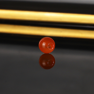 天然河湾冰红隔珠7.2mm 2552号 大孔珠 保山南红配珠散珠