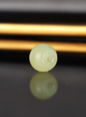 新疆若茜黄口和田玉隔珠散珠 10x7.9mm 2271号 柔光羊脂玉配珠