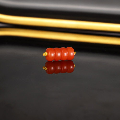 天然保山南红隔珠散珠6.2x3.2mm 2815号 南红隔片配珠 一物一图