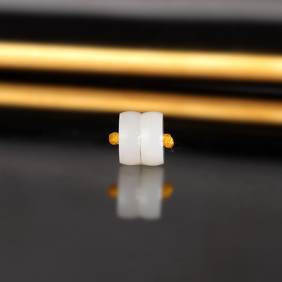 新疆和田玉白玉散珠8x3.2mm 2371号 柔光羊脂玉隔珠配珠 一物一图