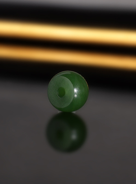 天然俄料碧玉隔珠 191号 直径9.4x6mm 哑光精工和田玉配珠散珠