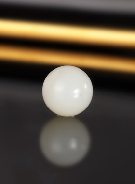 天然新疆且末和田玉散珠11.8mm 2185号 羊脂玉白玉配珠隔珠猪油膏