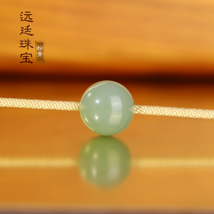 俄料碧玉粉青大孔珠散珠12mm 精修孔道 收藏级高货和田玉圆珠配珠