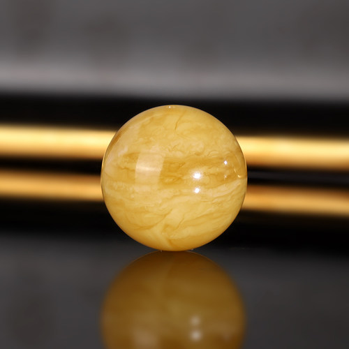 天然俄料蜜蜡散珠20mm 1557号 妖花白花密大单珠配珠顶珠