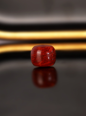 原矿天然南红老型散珠 1188号 12.8x10.9mm 毕业级牛血火焰红配珠