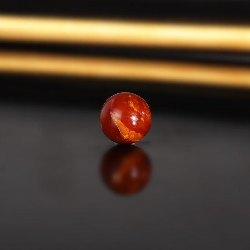 天然云端老蜡LLY52 直径8.4mm 红皮满蜡俄料古董老蜜蜡配珠散珠