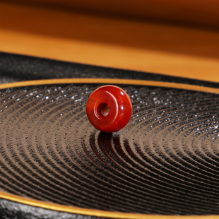 天然南红散珠GPD28 直径9.4mm 川料隔珠火焰红配珠单珠顶珠大孔