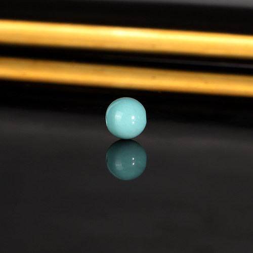 天然绿松石散珠7.1mm GLS80 高瓷蓝绿色绿松配珠隔珠 一物一图