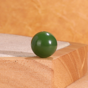 天然俄料碧玉散珠12.7mm哑光阳绿菠菜绿和田玉圆珠配珠单珠BYY12