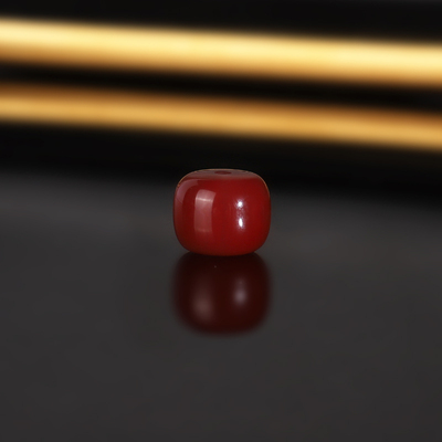 天然原矿牛血红南红老型珠散珠 直径8.8x7.2mm 2152号 天花板配珠