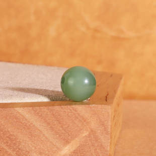 天然俄料碧玉猫眼圆珠9.3mm 哑光散珠 高货猫眼灵动阳绿配珠单珠